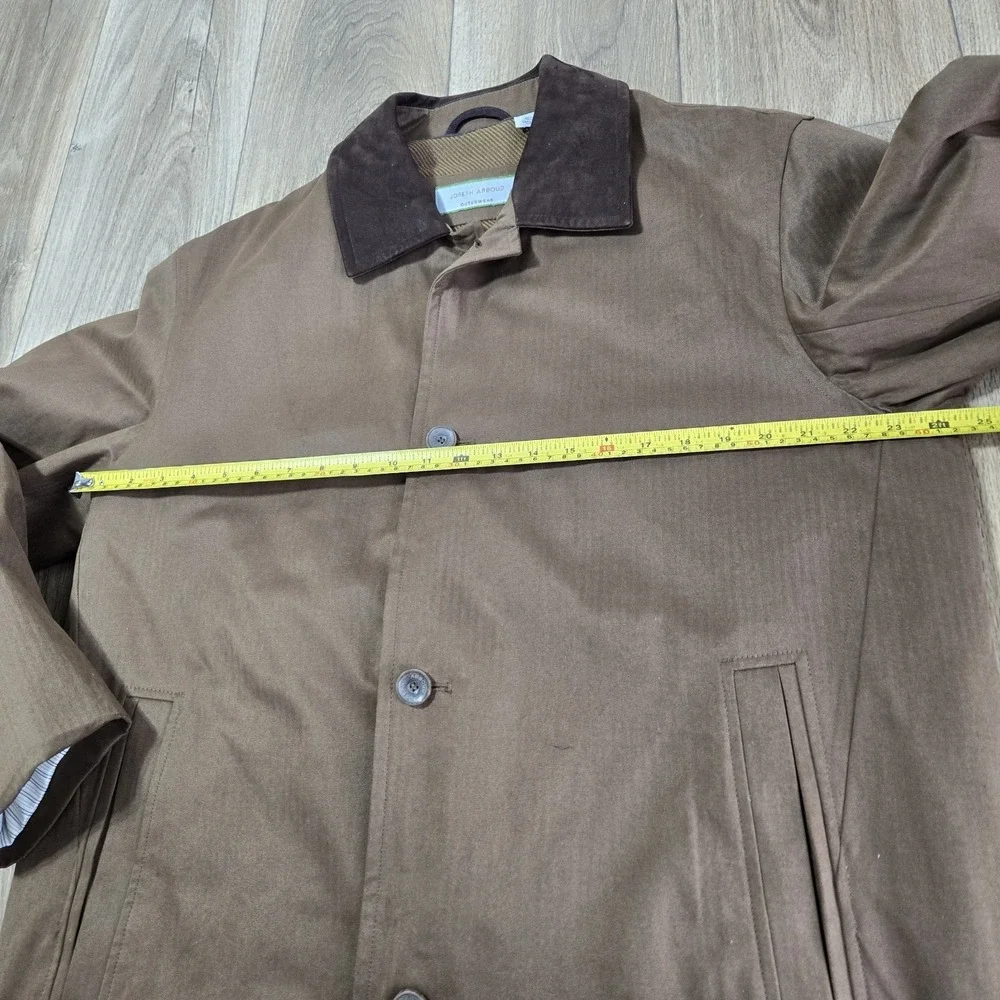 Joseph Abboud Long Brown Rancher's Coat, Men's Size L Missing Top‎ Collar Button